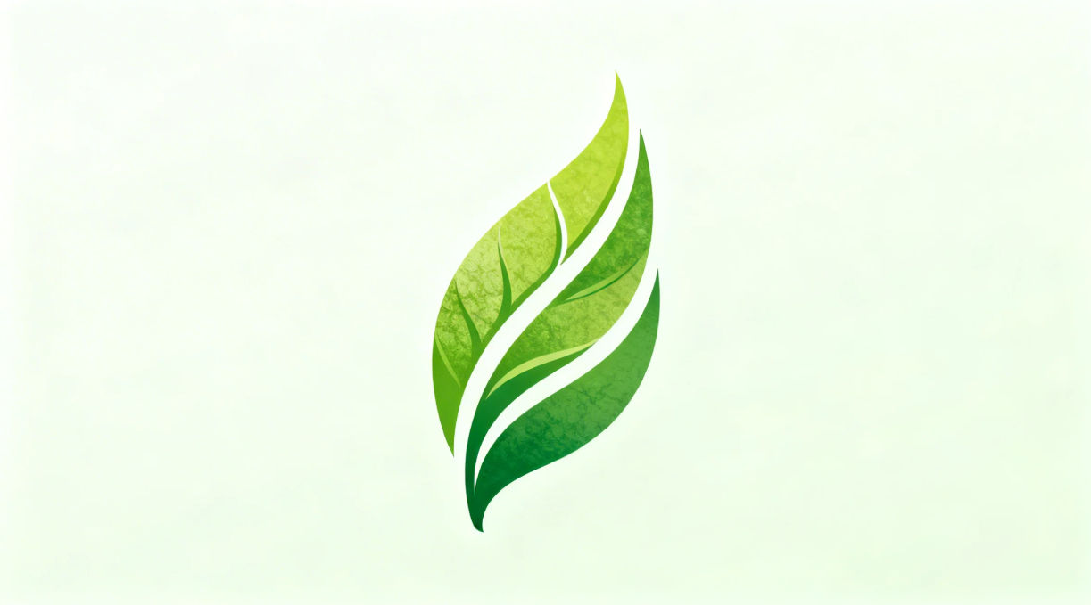 Natural tea leaf logo with organic curves and earthy tones