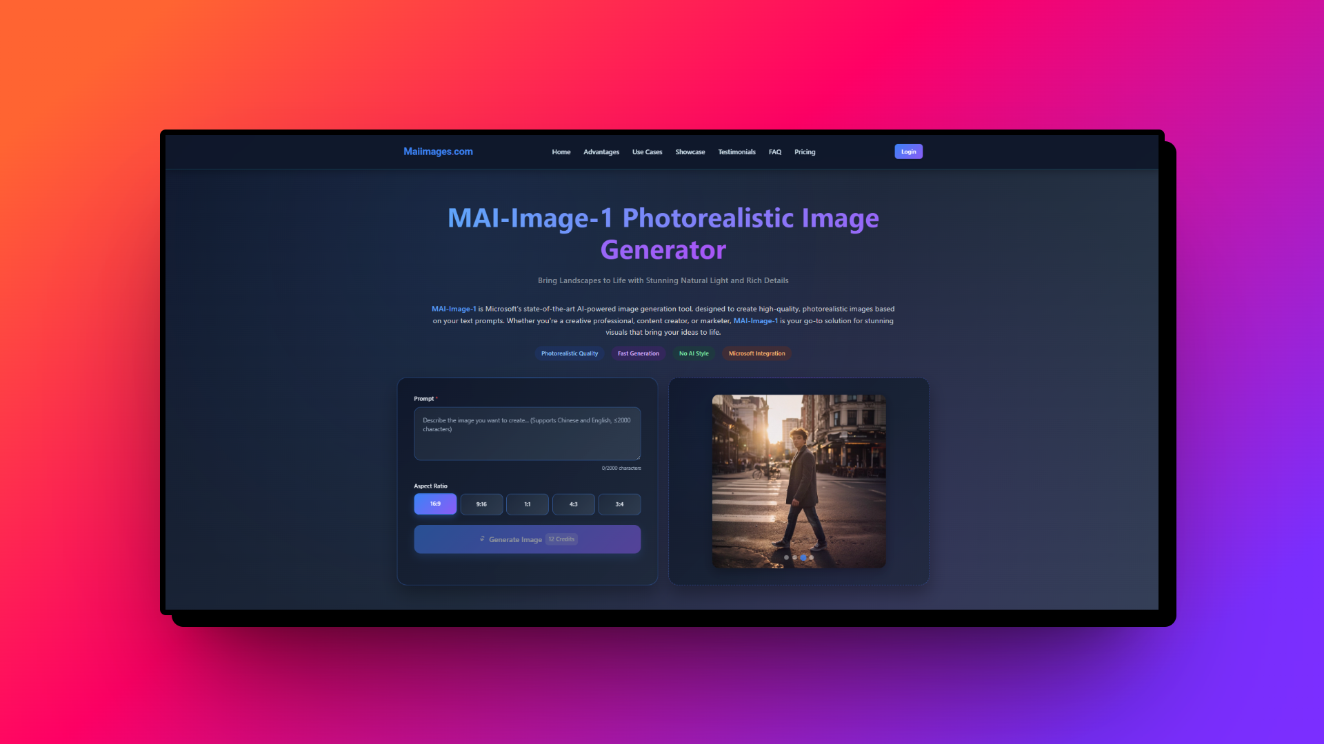 Access the official website of MAI-Image-1