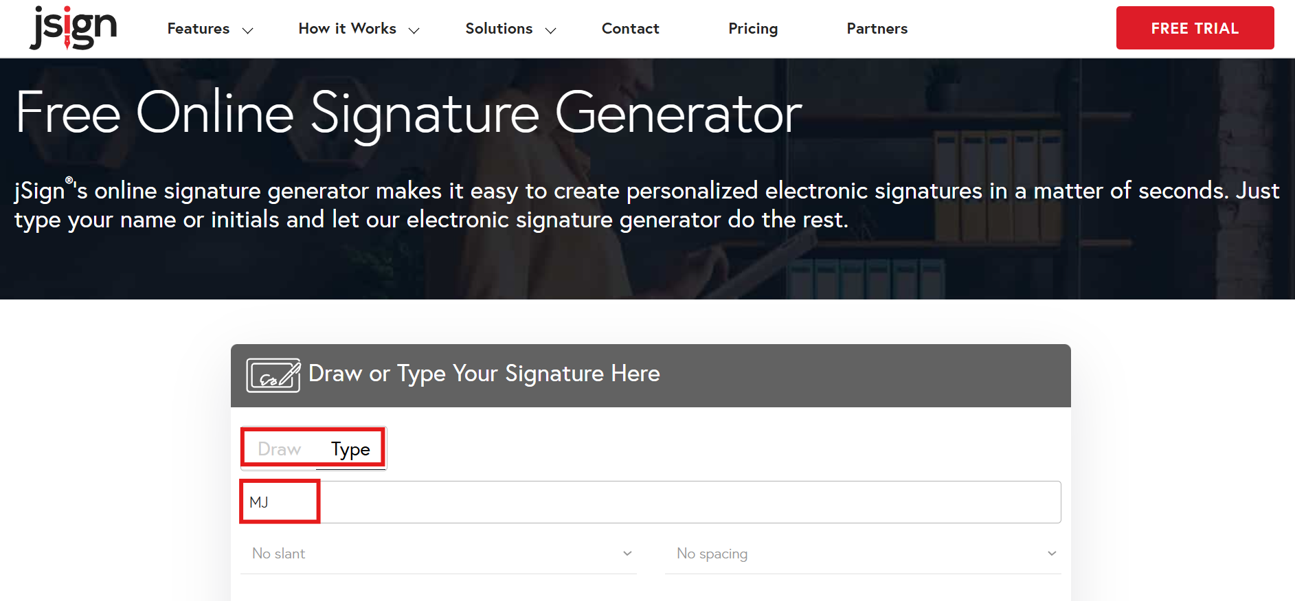 Tapez votre signature