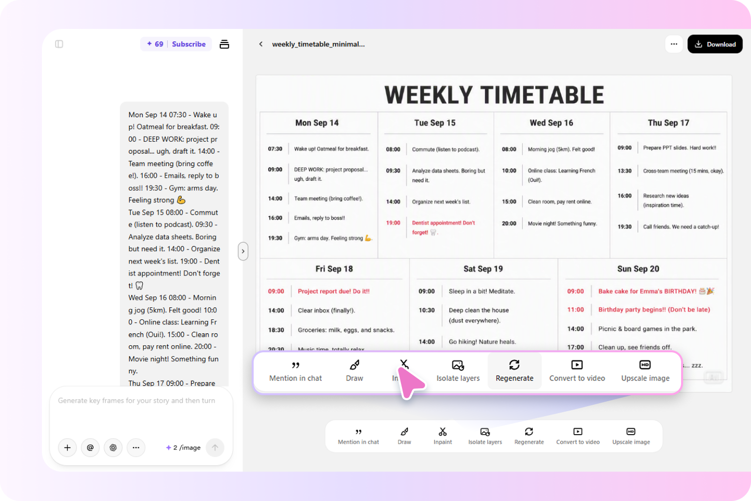 Step 2: Customize your timetable