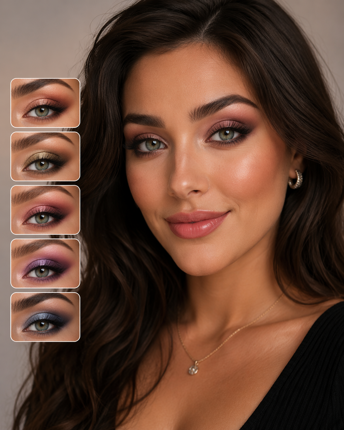 Virtueller Lidschatten von Dreamina, Prompt-Beispiel 2: Smoky Eye Beauty Portrait