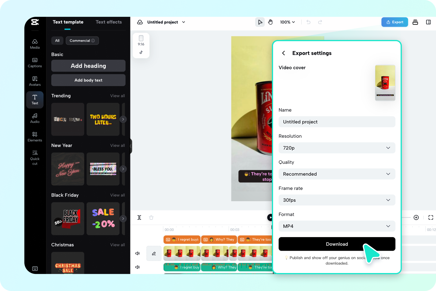 Download or publish video 