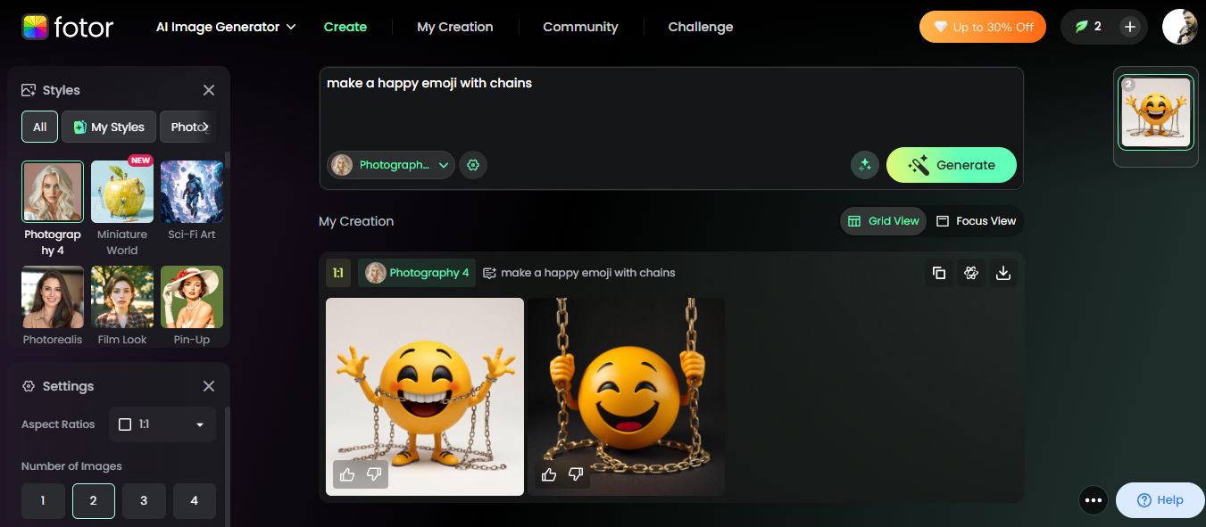 Fotor AI Emoji Oluşturucu