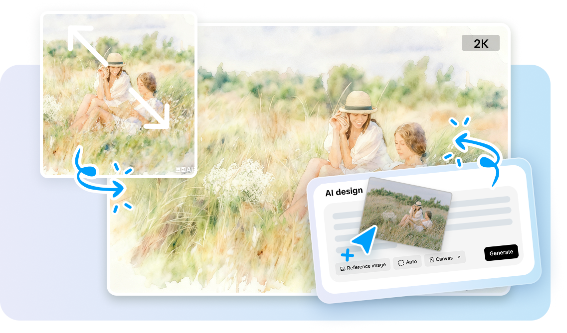 เครื่องมือออกแบบ AI ใน Pippit สำหรับสร้างภาพวาดสีน้ำ