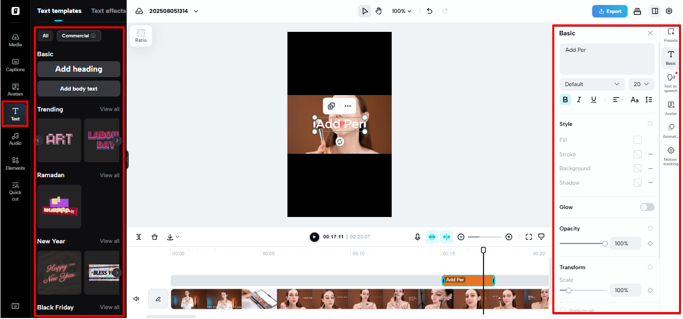 Annotating video in Pippit