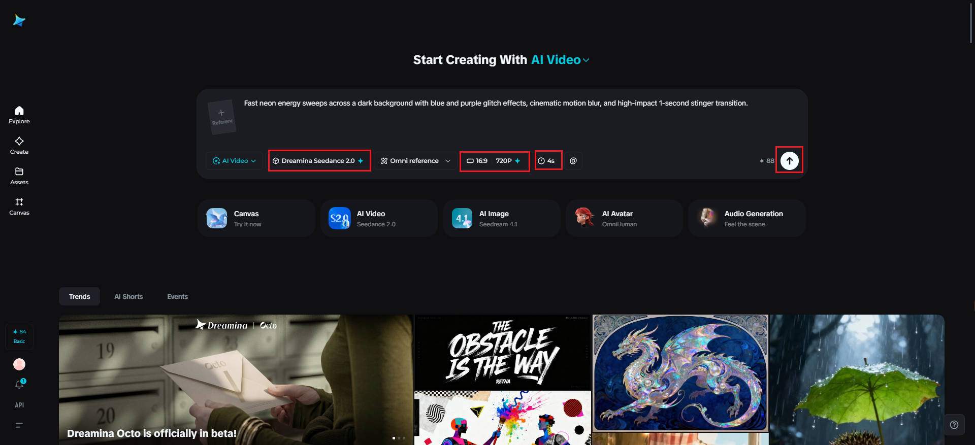 Adjust settings and generate