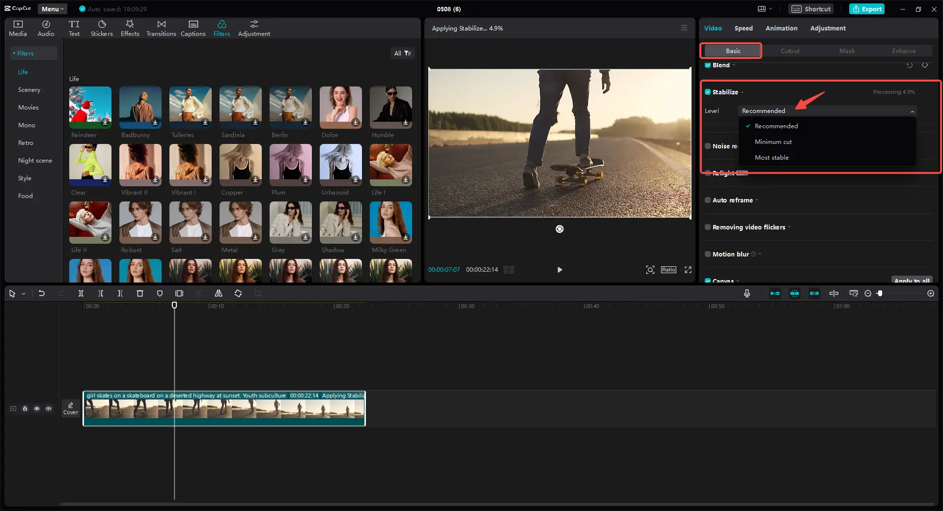 Stabilize video
