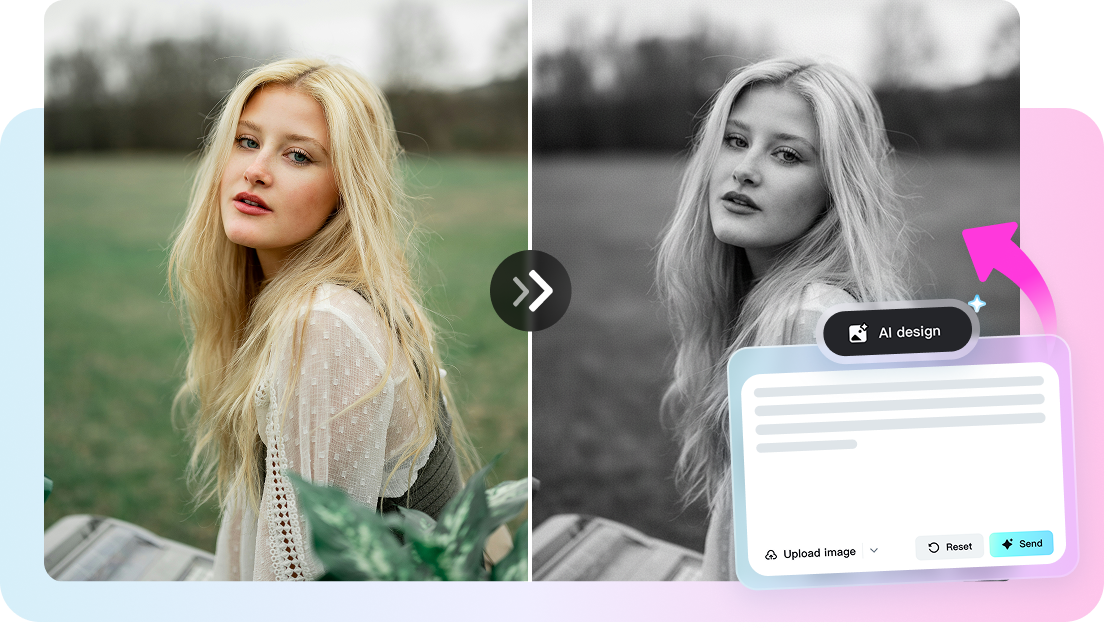 AI-powered black and white filter in CapCut