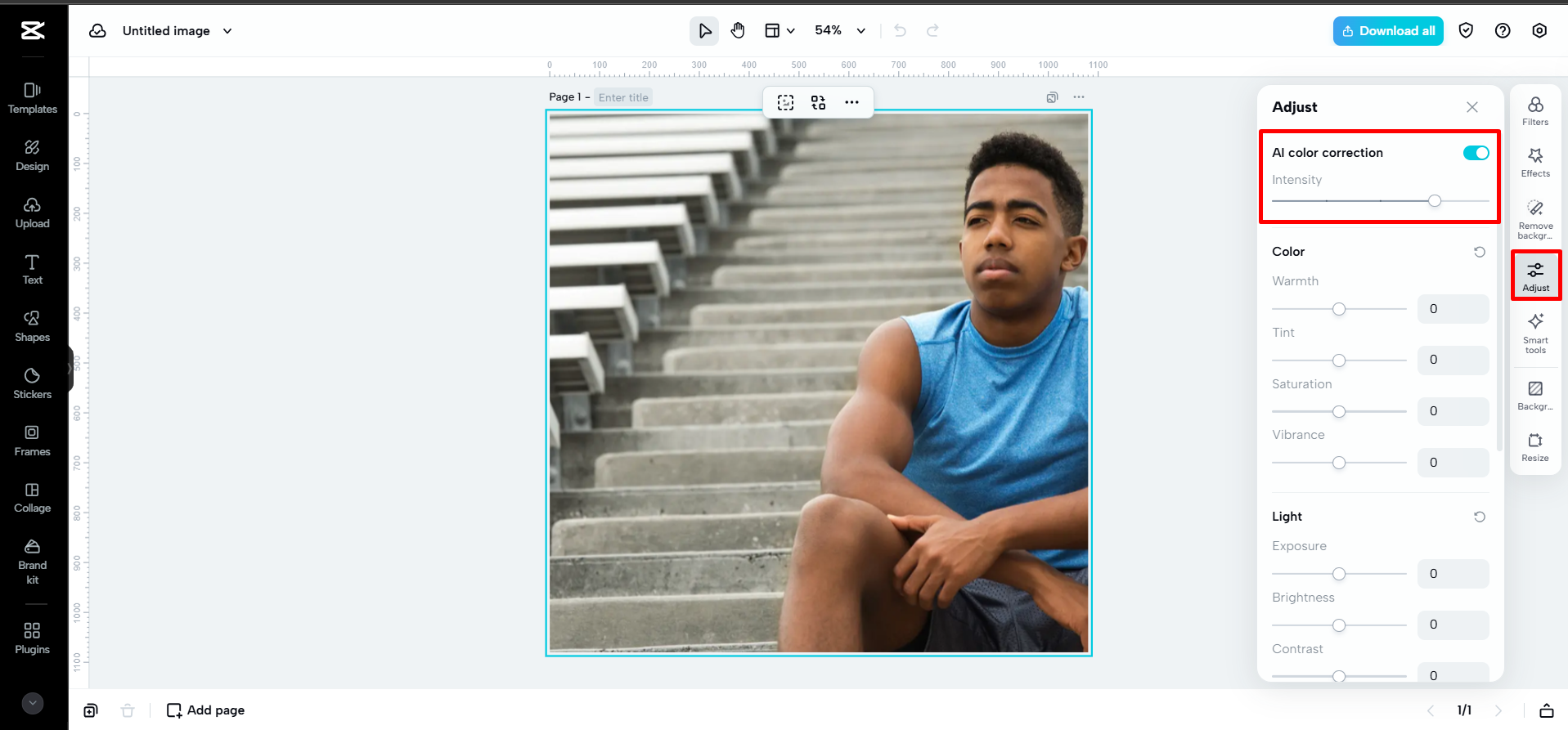 Paglalapat ng AI color correction