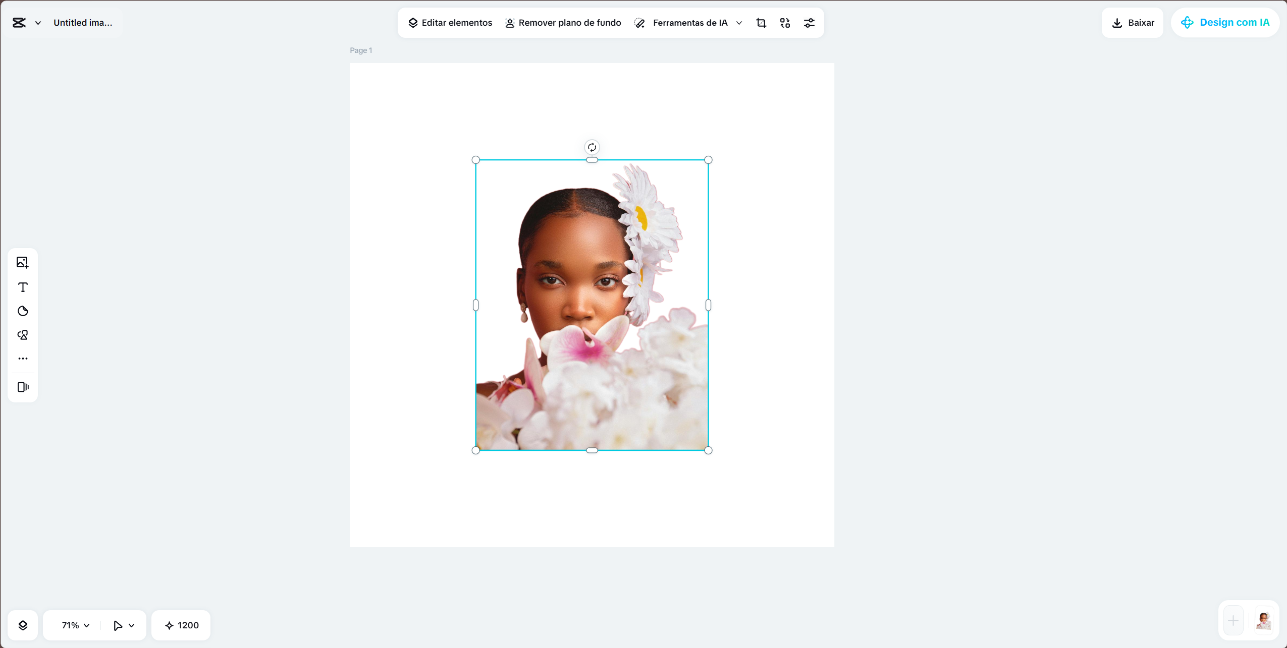 Adicionando um novo cenário à foto recortada