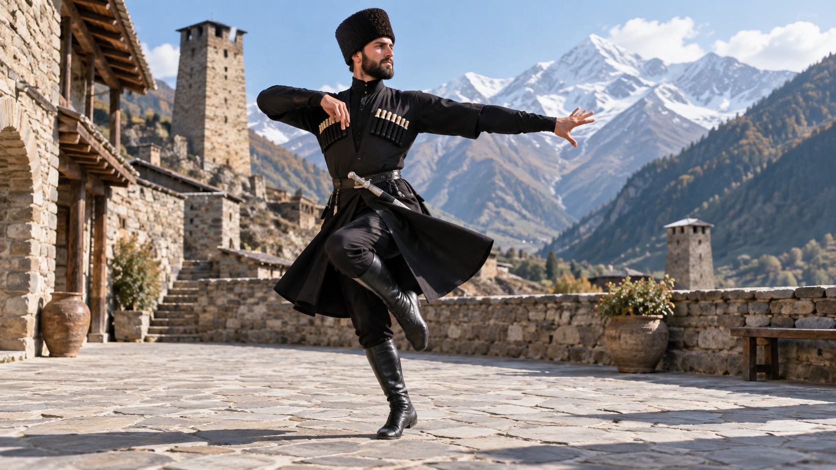 Kavkaz dance AI: Mountain Courtyard Solo