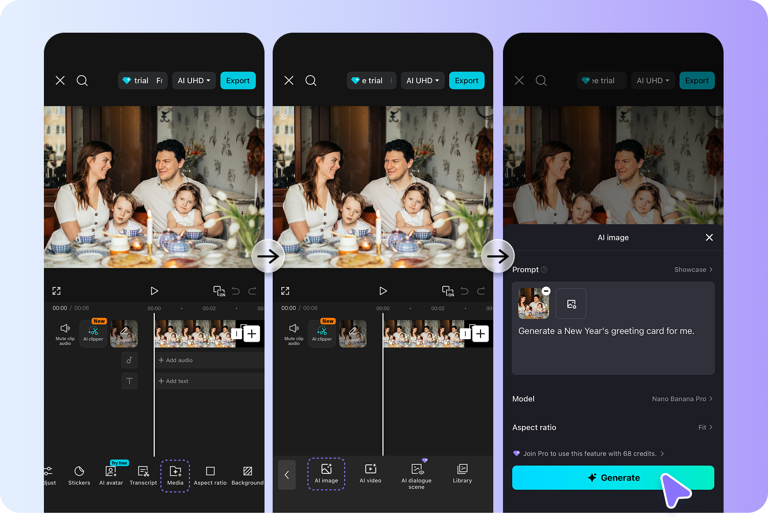 Generate and edit your Happy New Year graphics