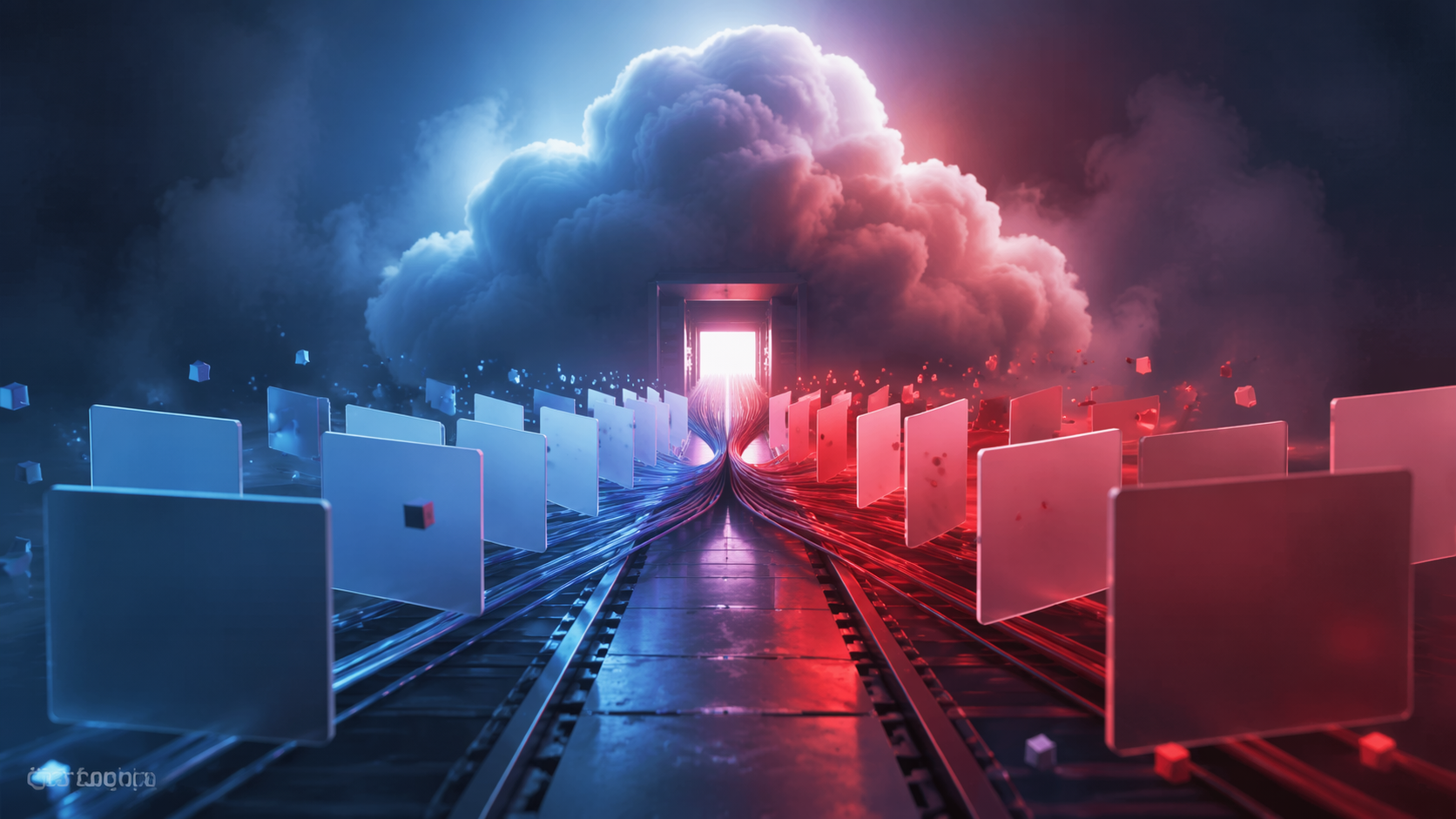 Cloud-basierte KI-Bilderzeugung Engpass visuell ohne Text