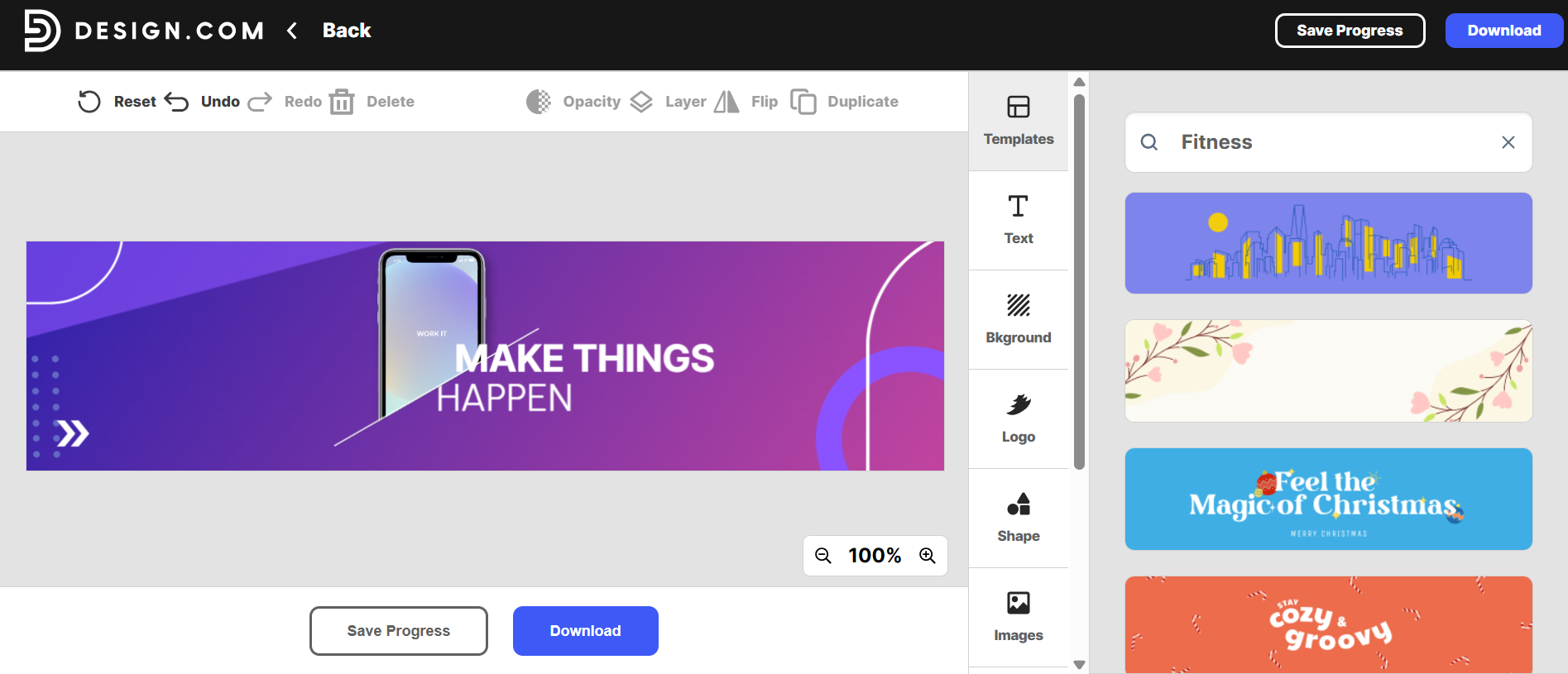 Foto de portada profesional para LinkedIn con Design.com