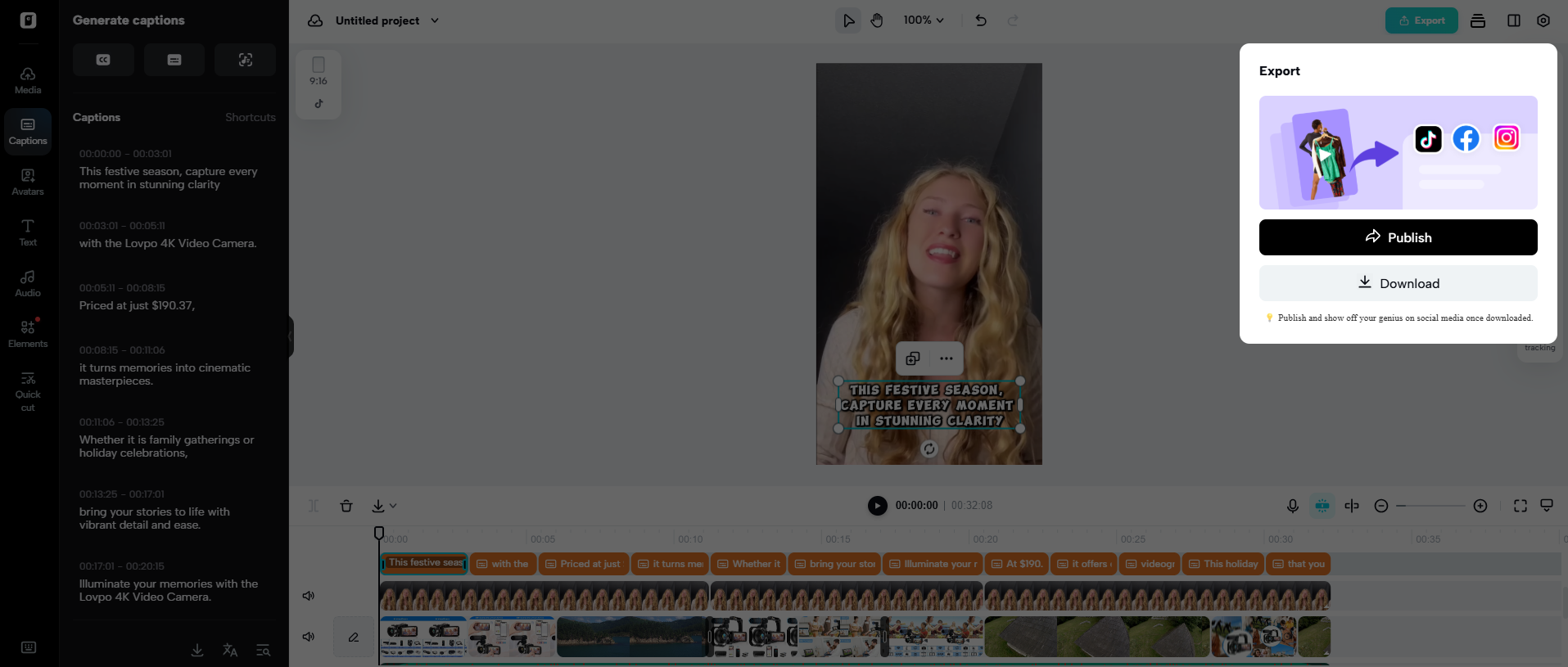 Export and share your video