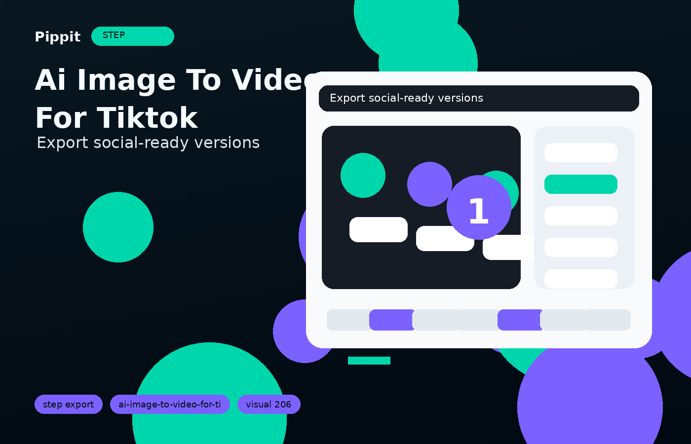ai image to video for tiktok export and variants workflow in Pippit