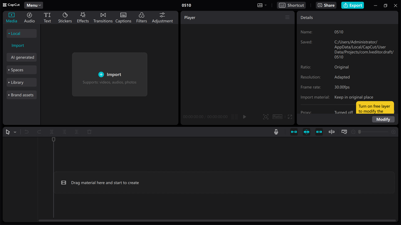 Import file