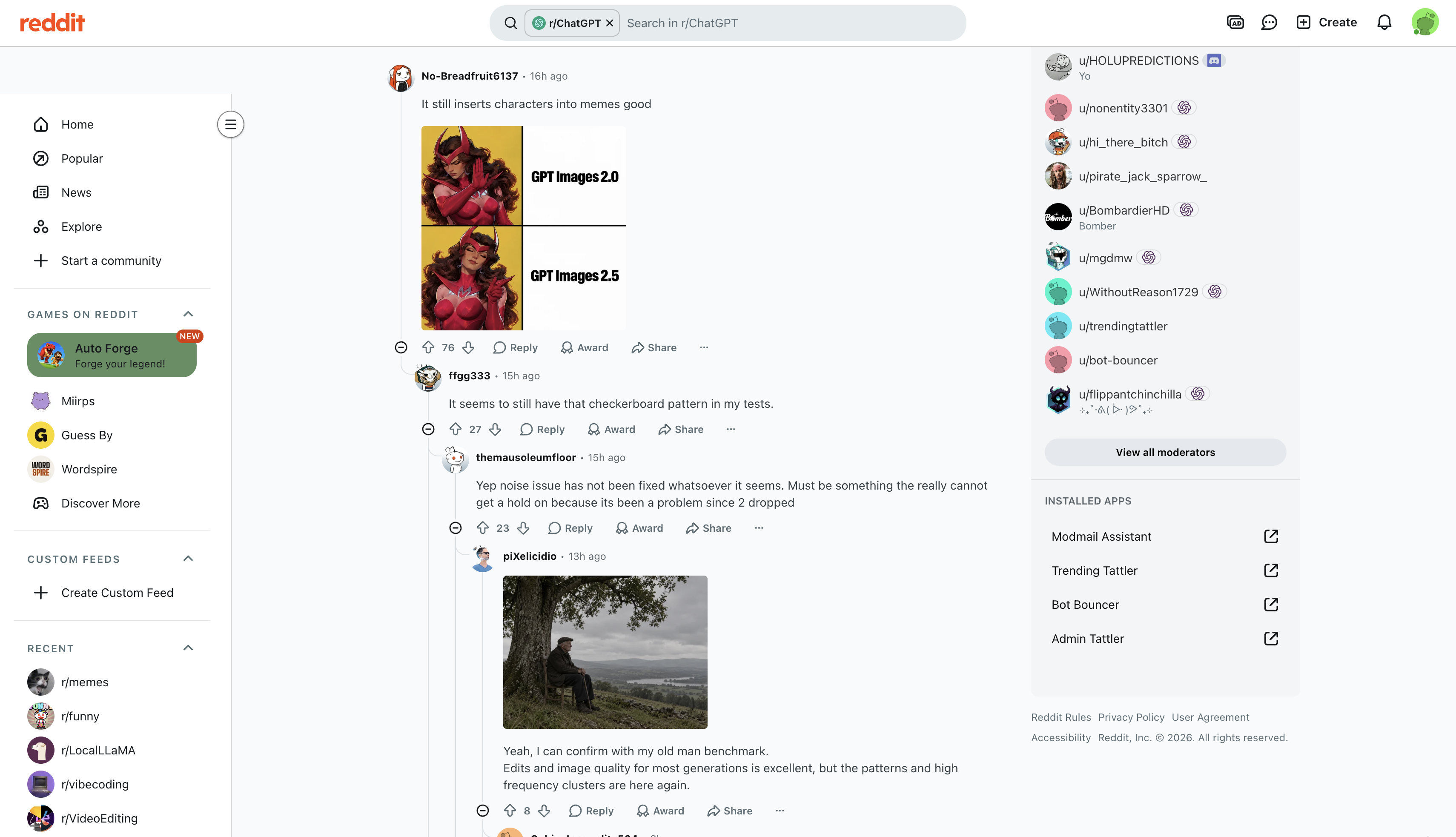 Chat GPT image 2.5 user reviews on Reddit