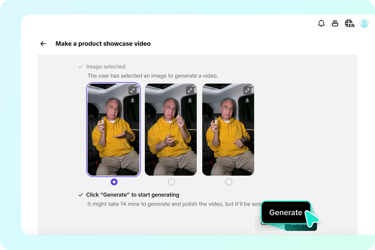 Generate video