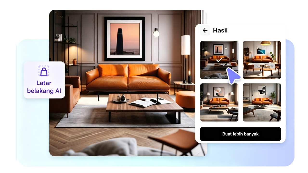 AI background replacement with one click