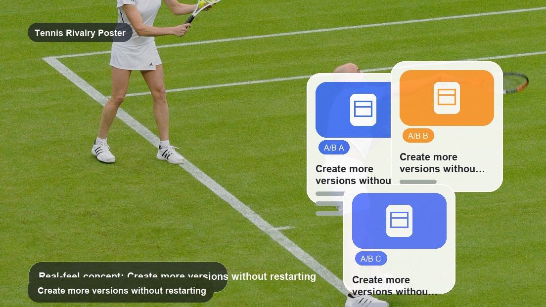 Tennis Rivalry Poster Maker realistic image for create more versions without restarting