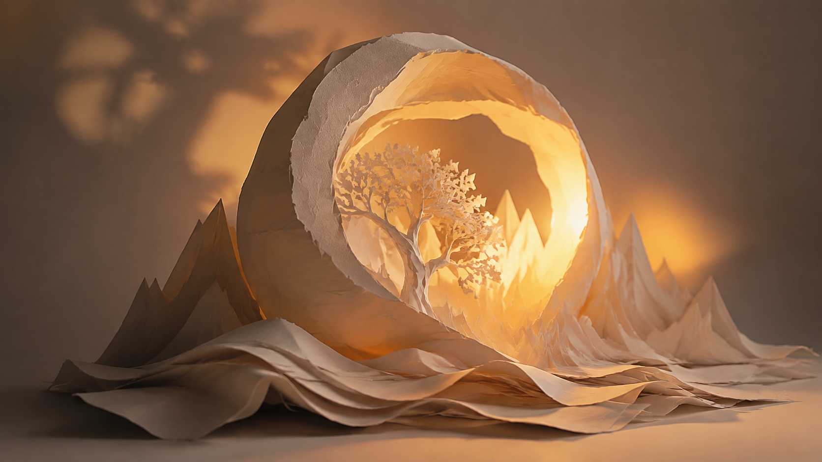 Glowing Paper Sculpture Concept for gemini omni 1.1 flash prompts