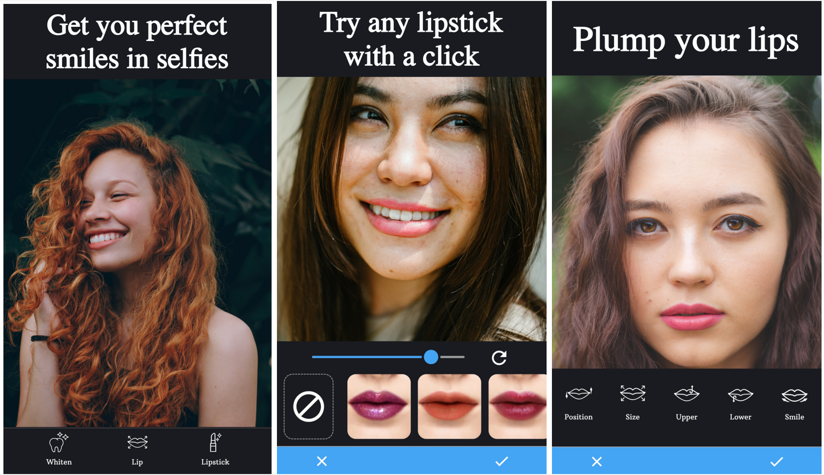 Interfaccia dell'app per lo sbiancamento dei denti
