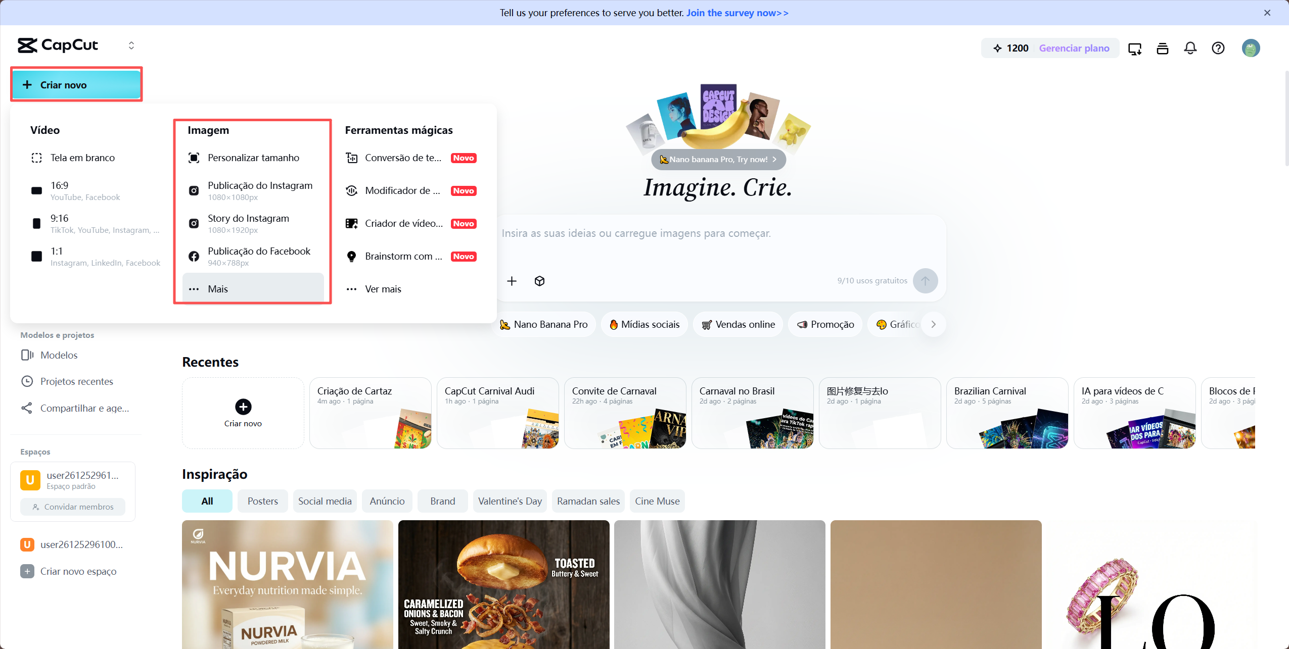 Create a new image and define the resolution and orientation with a strategy.