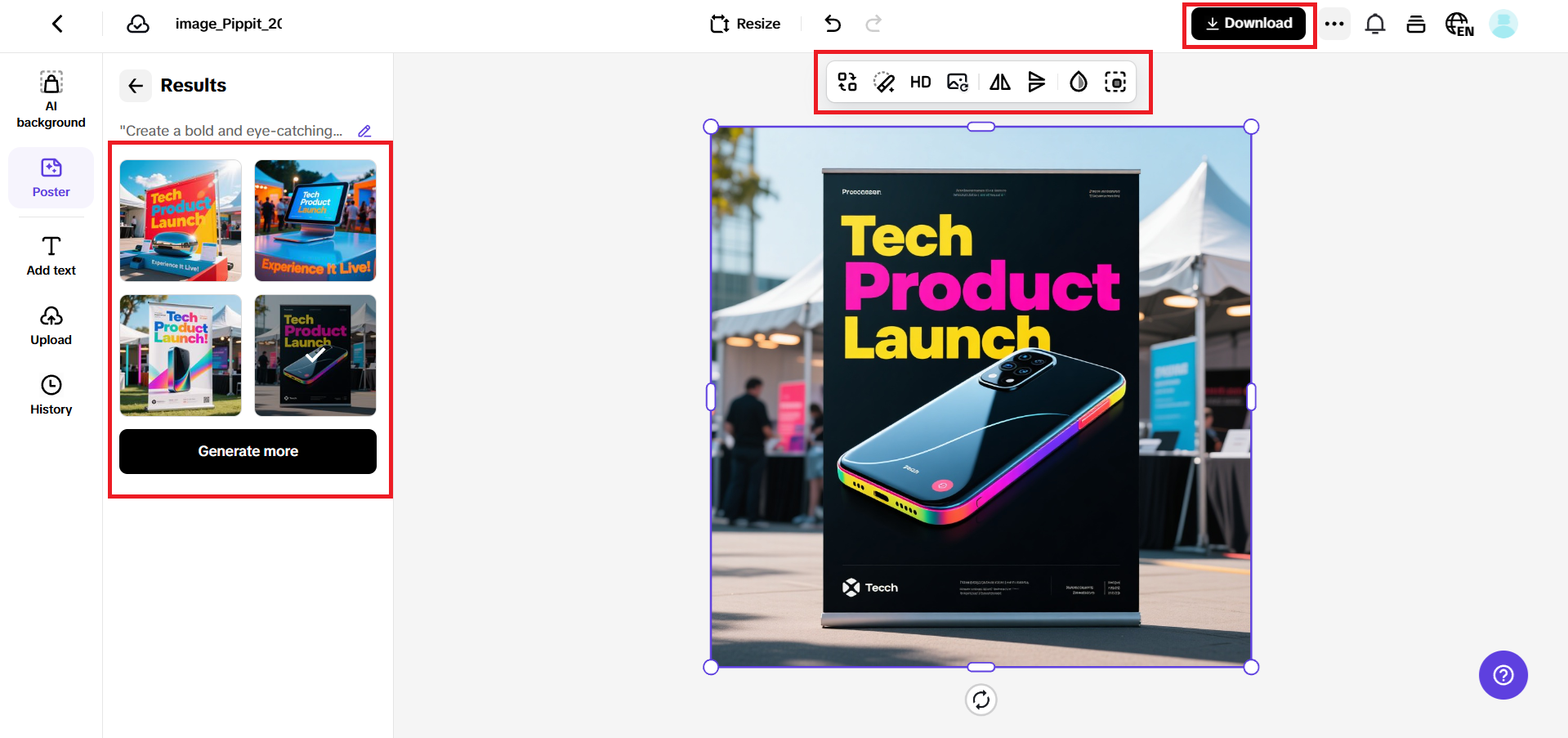 Refine and download your poster