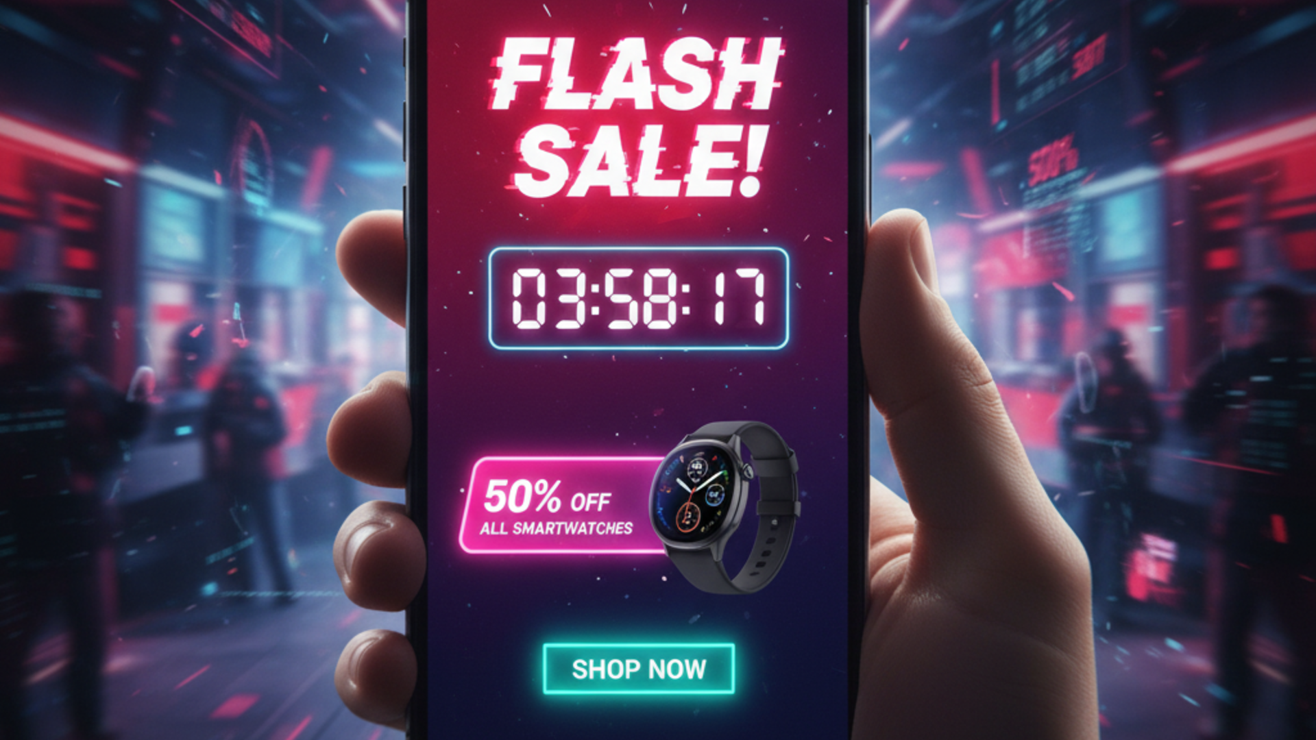 Oferecendo promoções relâmpago