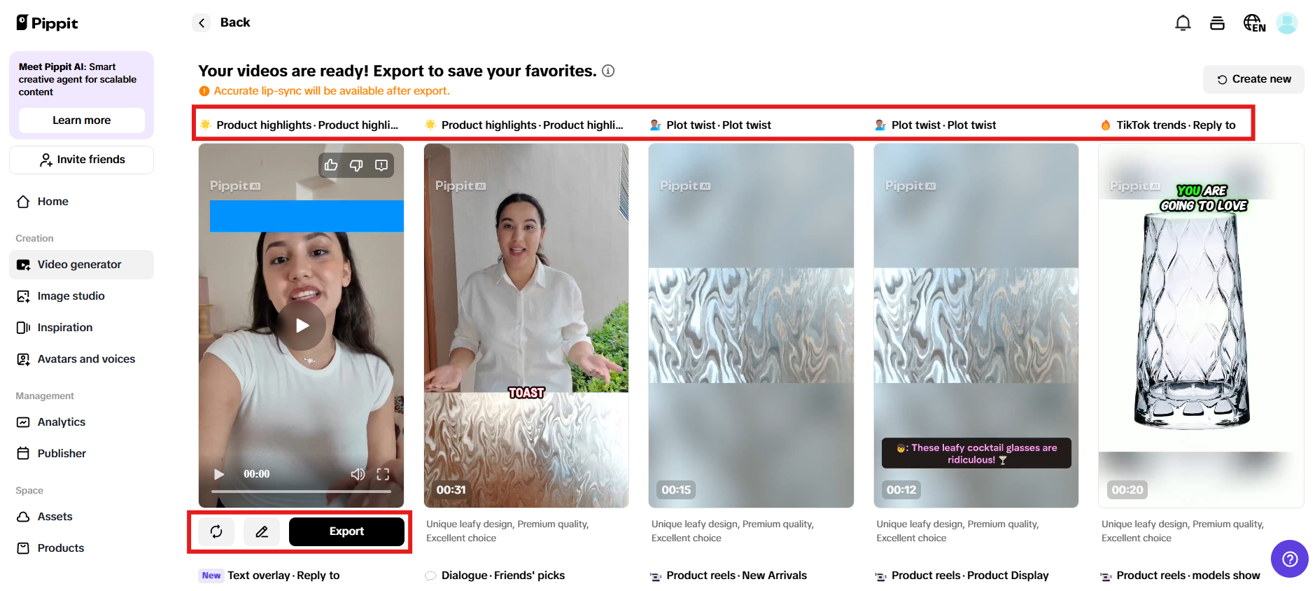 Pratinjau video dan klik Quick edit