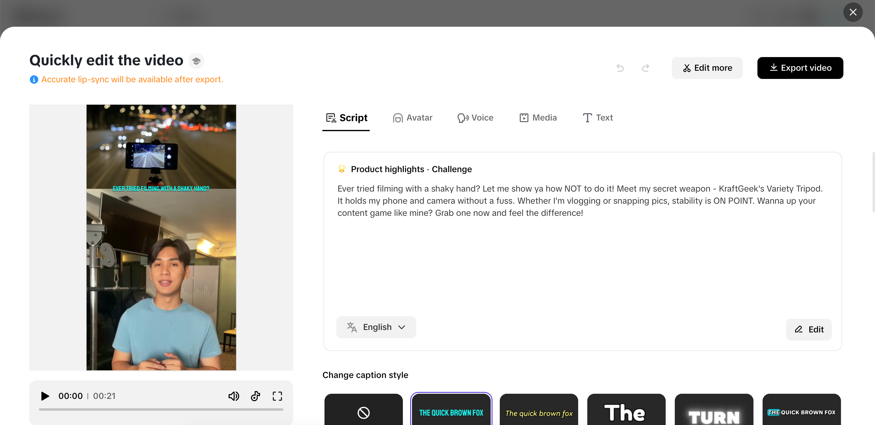 Gumawa ng anumang mabilisang pagbabago sa iyong video