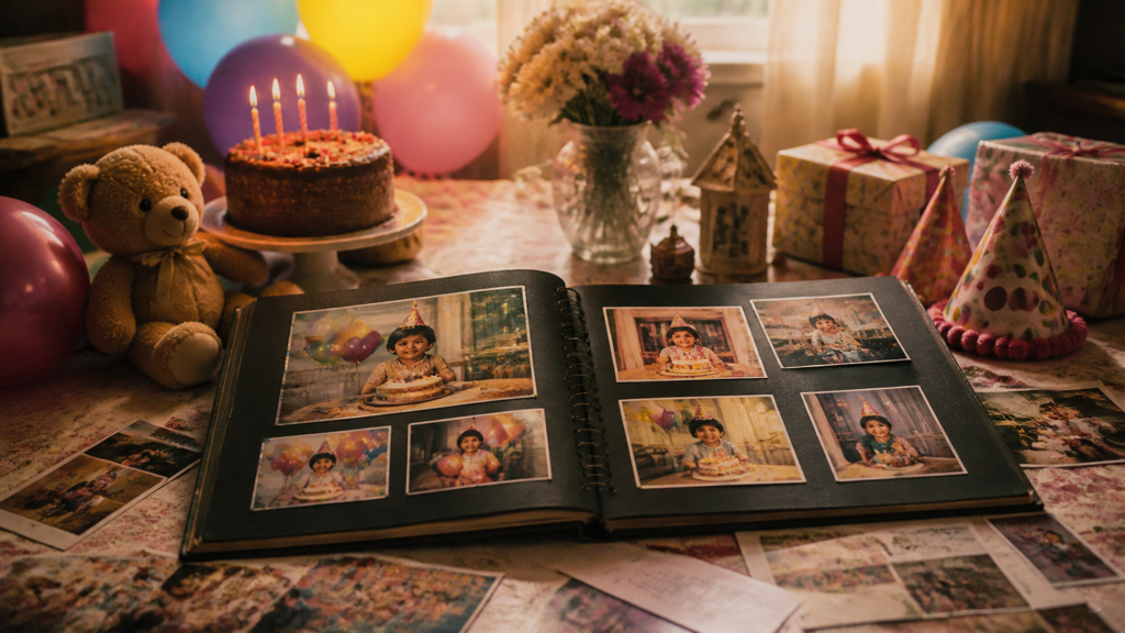 Anniversaire d'enfance mémoire ia photo tendance image de héros mobile