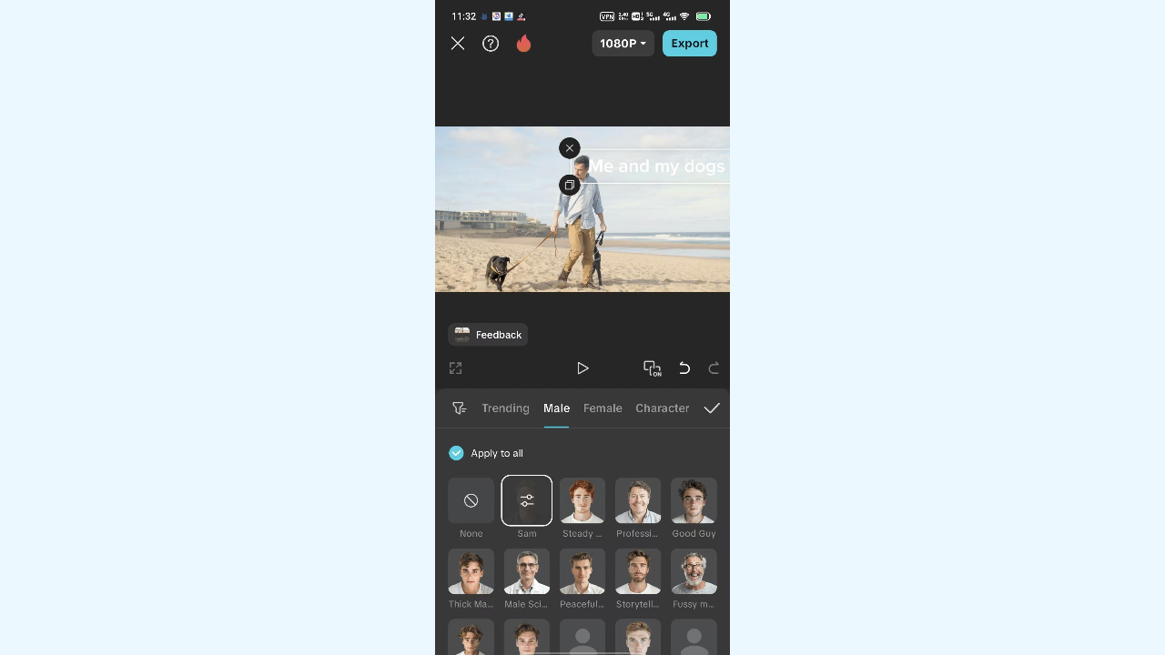 CapCut app interface