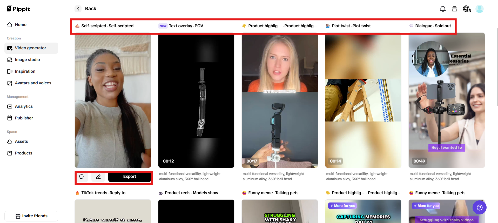 Preview-generated videos