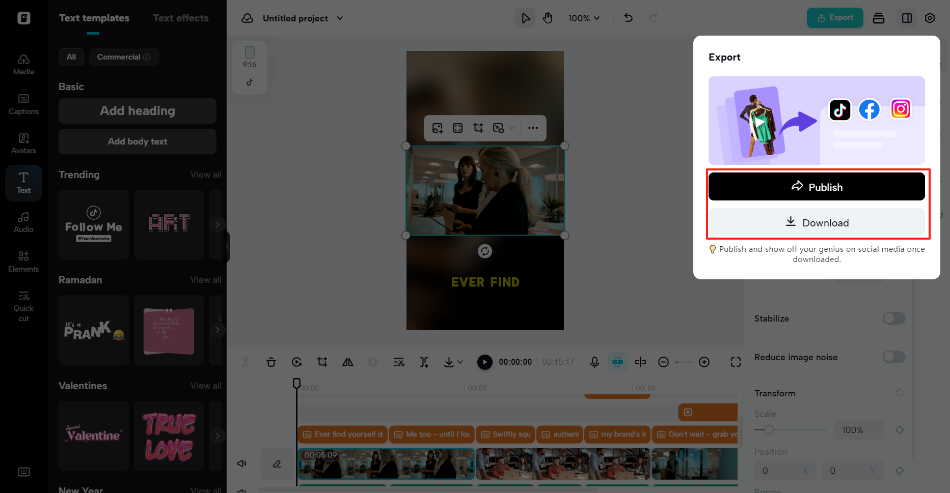 Export or download