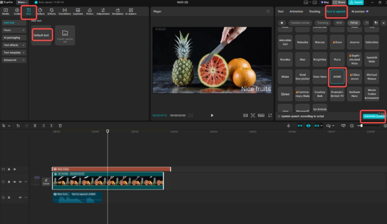 Add ASMR voice to the video