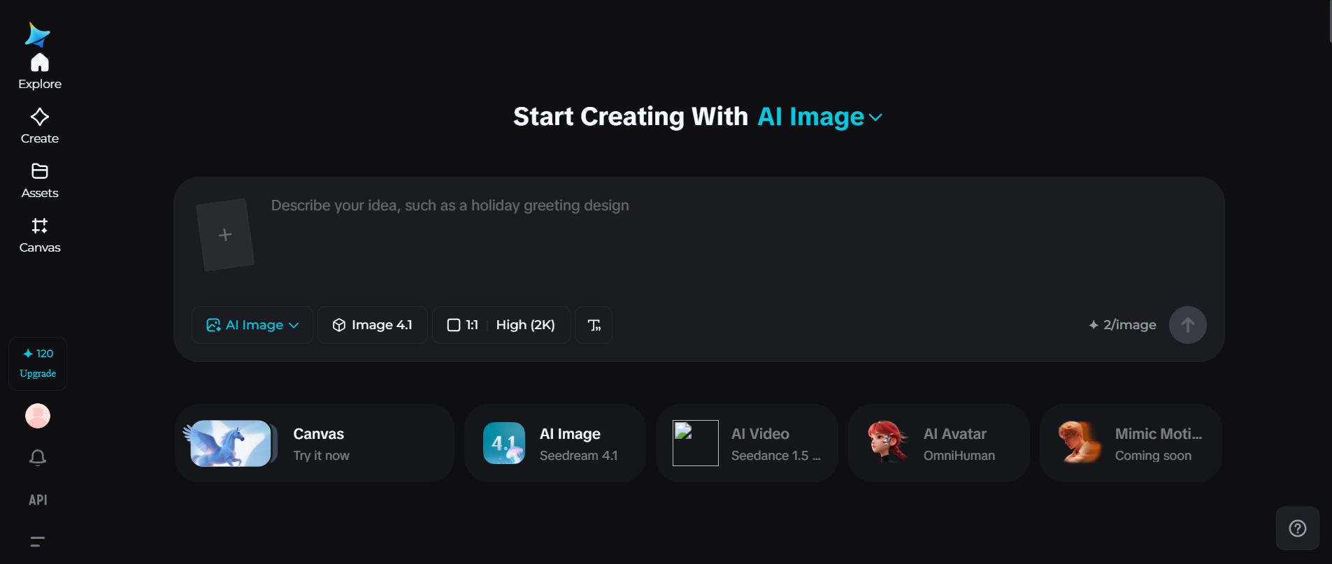 Dreamina interface for creating birthday posters using an AI agent