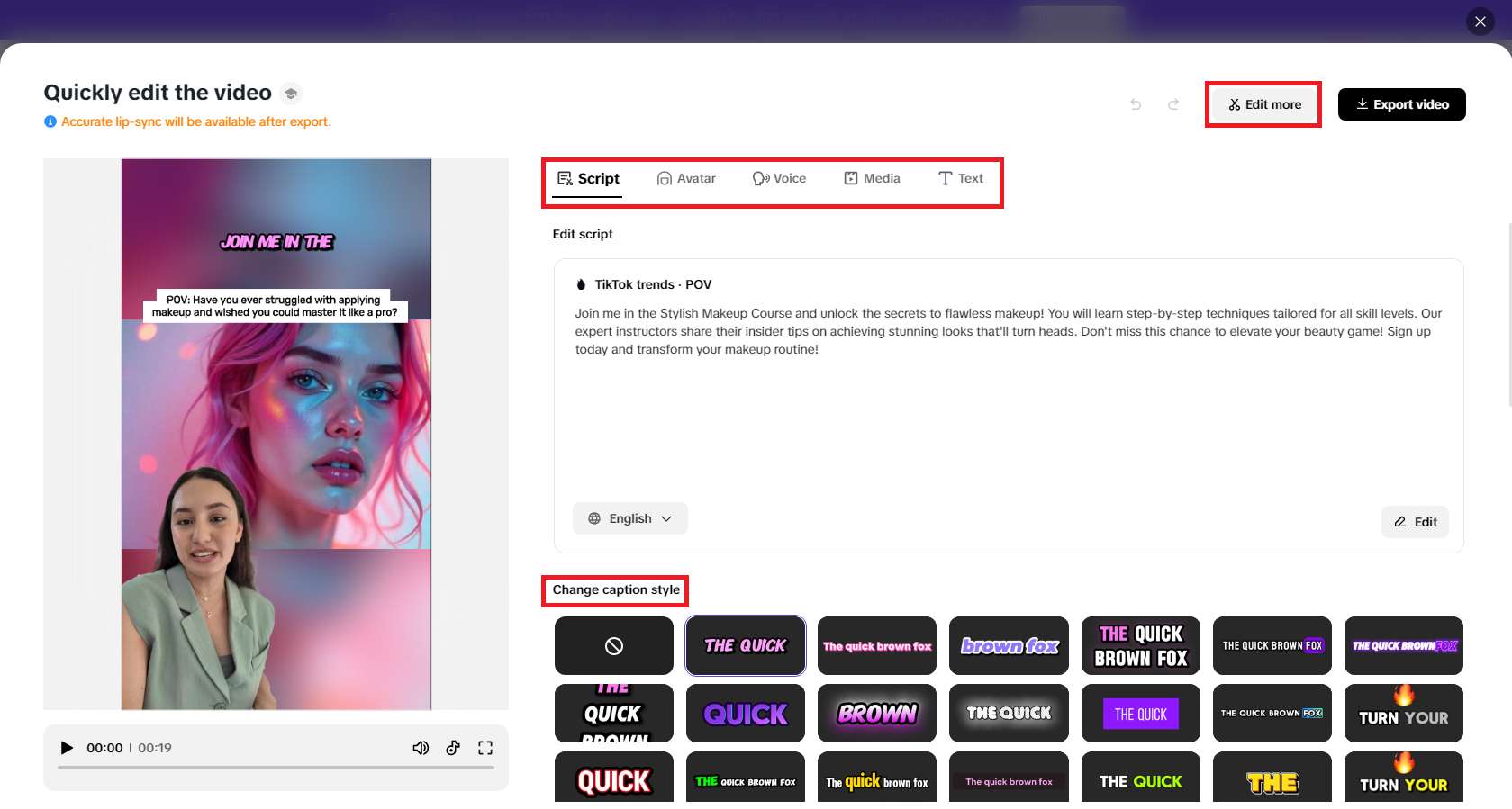 AI-based captions & subtitles