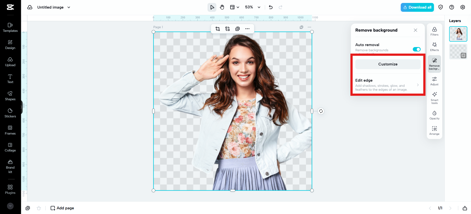 Customize to make the cutout perfect