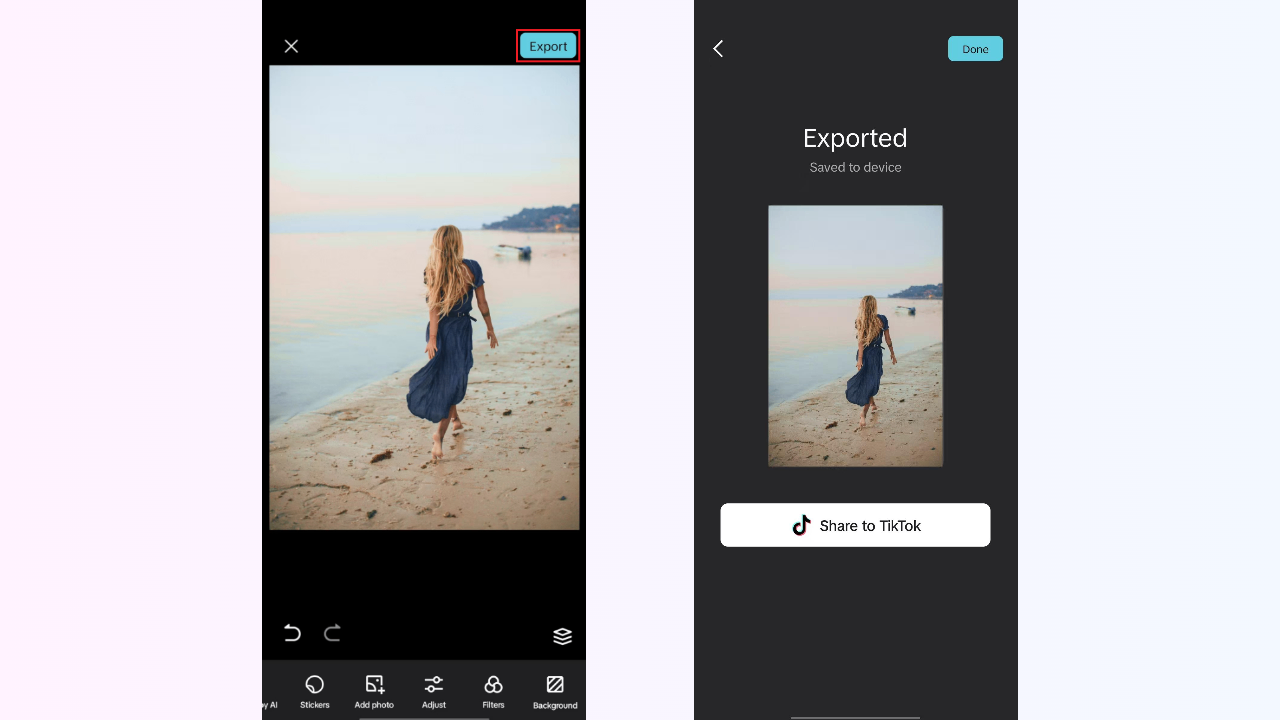 Export the image