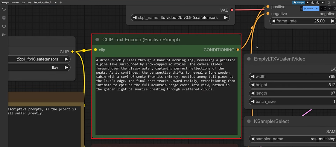 Escreva seu prompt e defina a resolução de vídeo