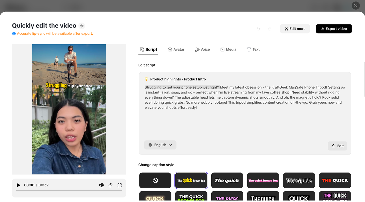 Edit and refine your video