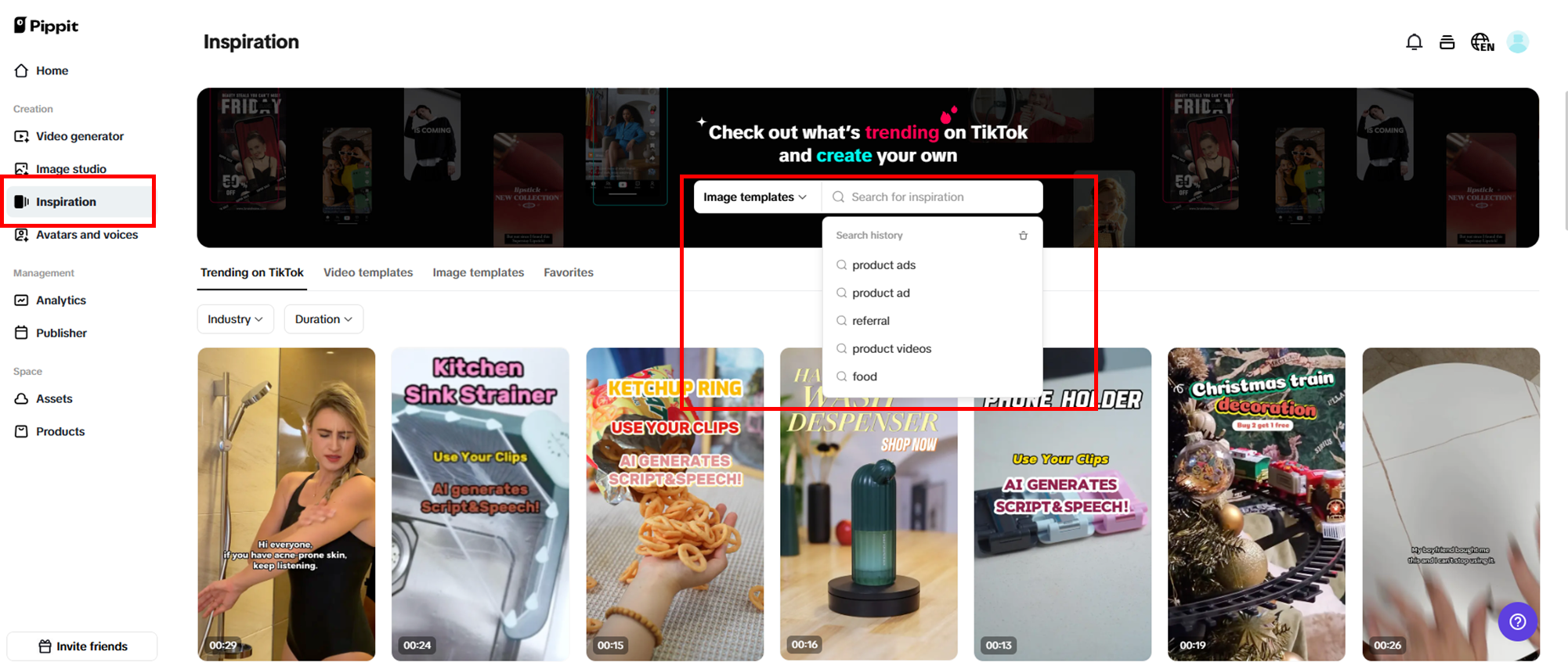 Navegar até Inspiração