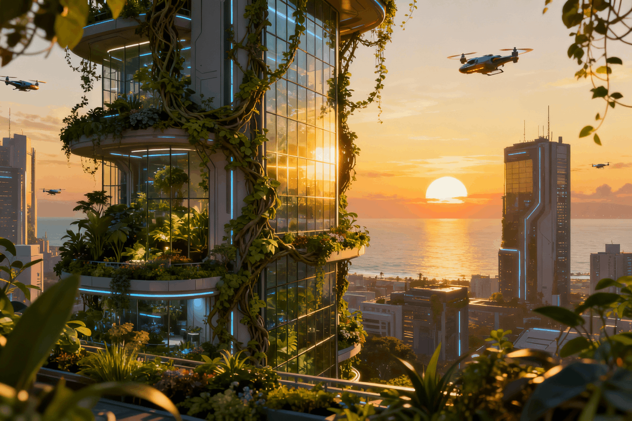 A city forest in a future world