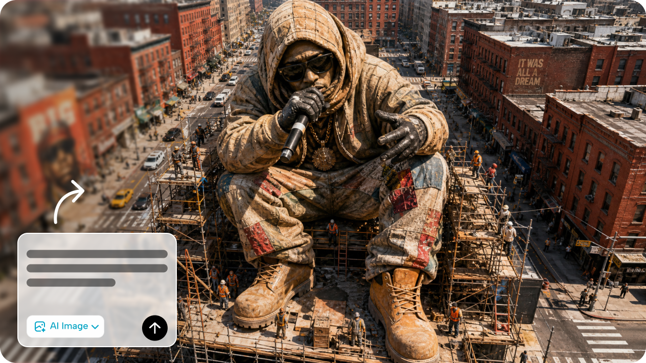 Generate your giant statue scene from any description