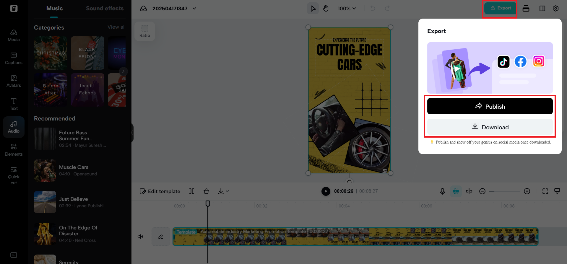 Export your video