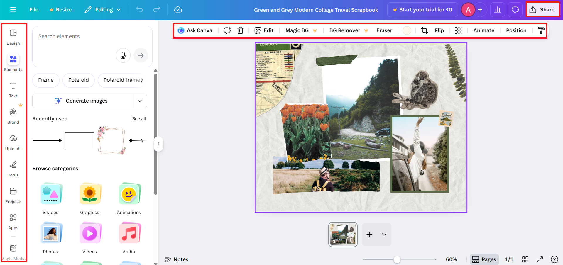 Edit and download your scrapbook page