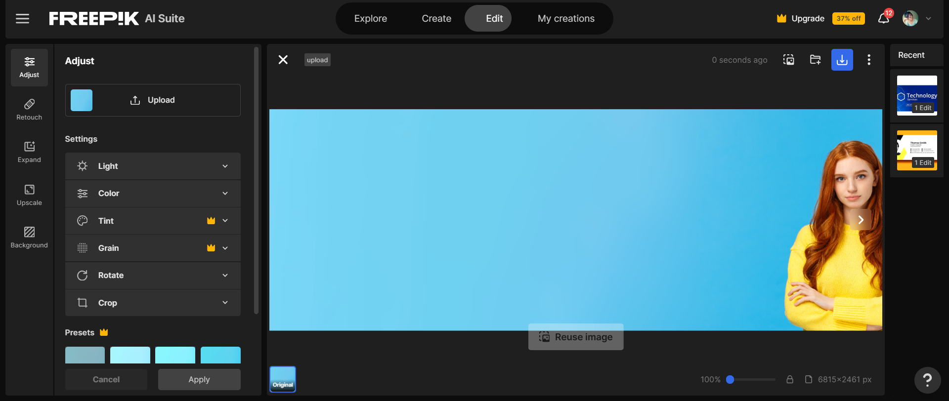 Skapa bannerbild LinkedIn med Freepik