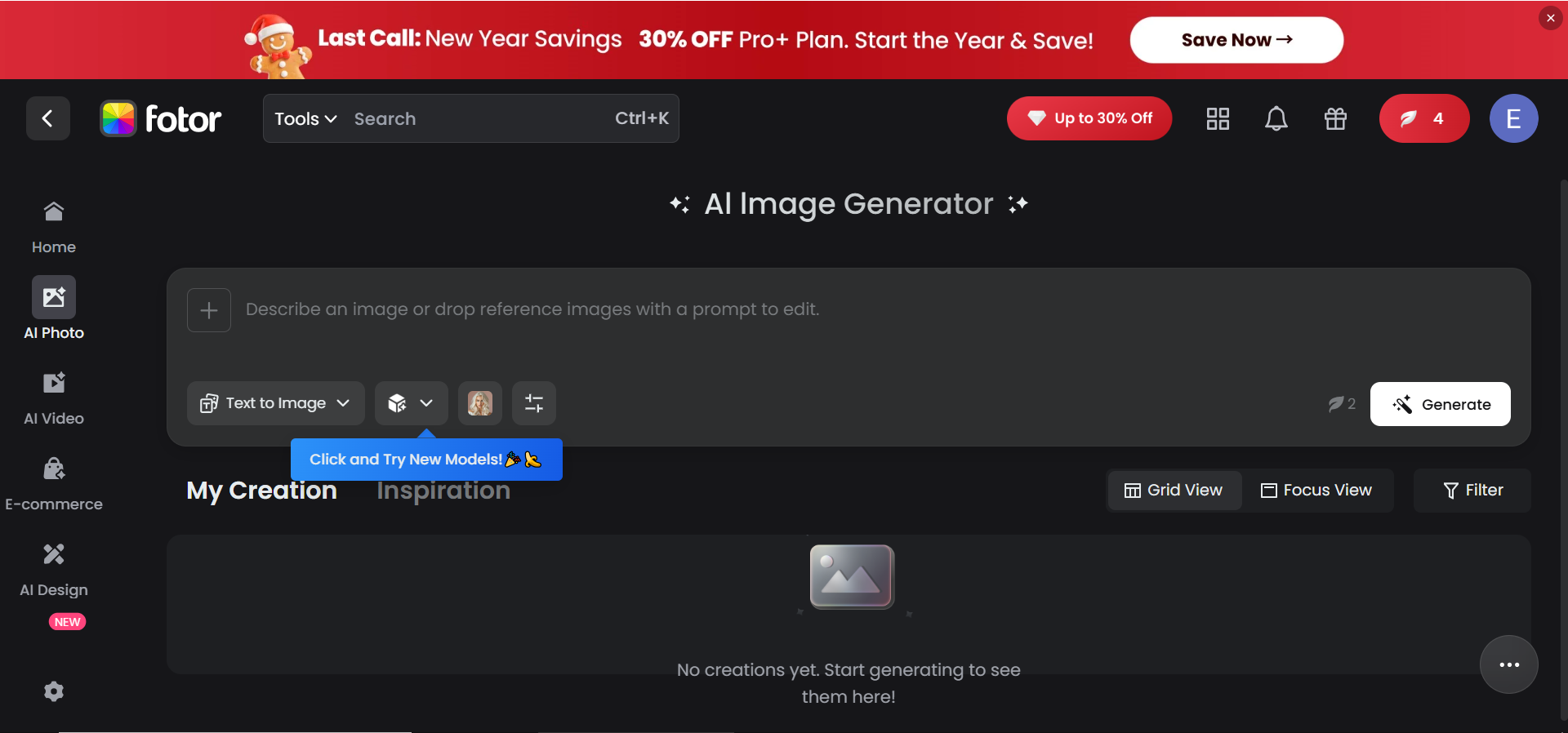 Fotor's homepage